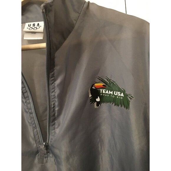 Olympic Team USA Windbreaker Jacket Road To‎ Rio 2016 Gray Adult Size Large - Picture 4 of 8
